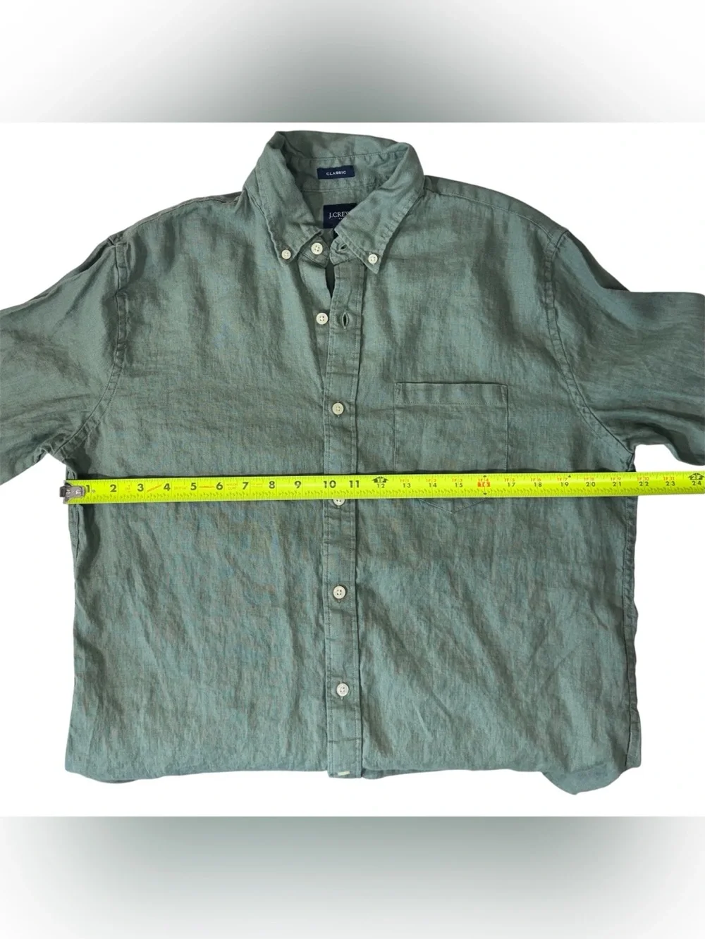 J. Crew Sage Green Button-Down Linen Shirt | Men’s M